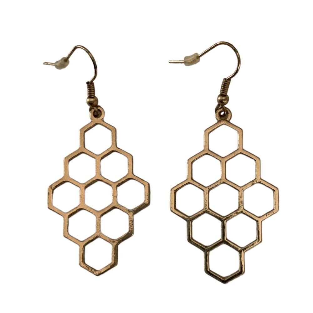 Gold Honeycomb Earrings